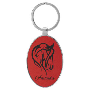 Metal Leather Keychain
