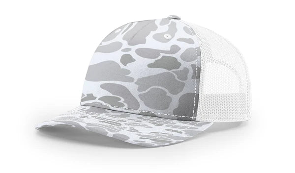 Printed Hat with Leather Patch