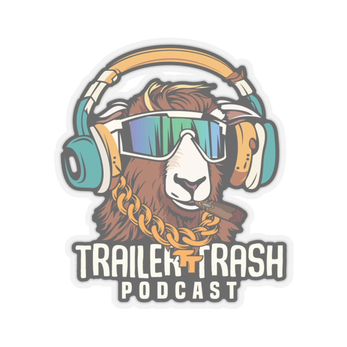 Support the Trailer Trash Podcast Kiss-Cut Stickers