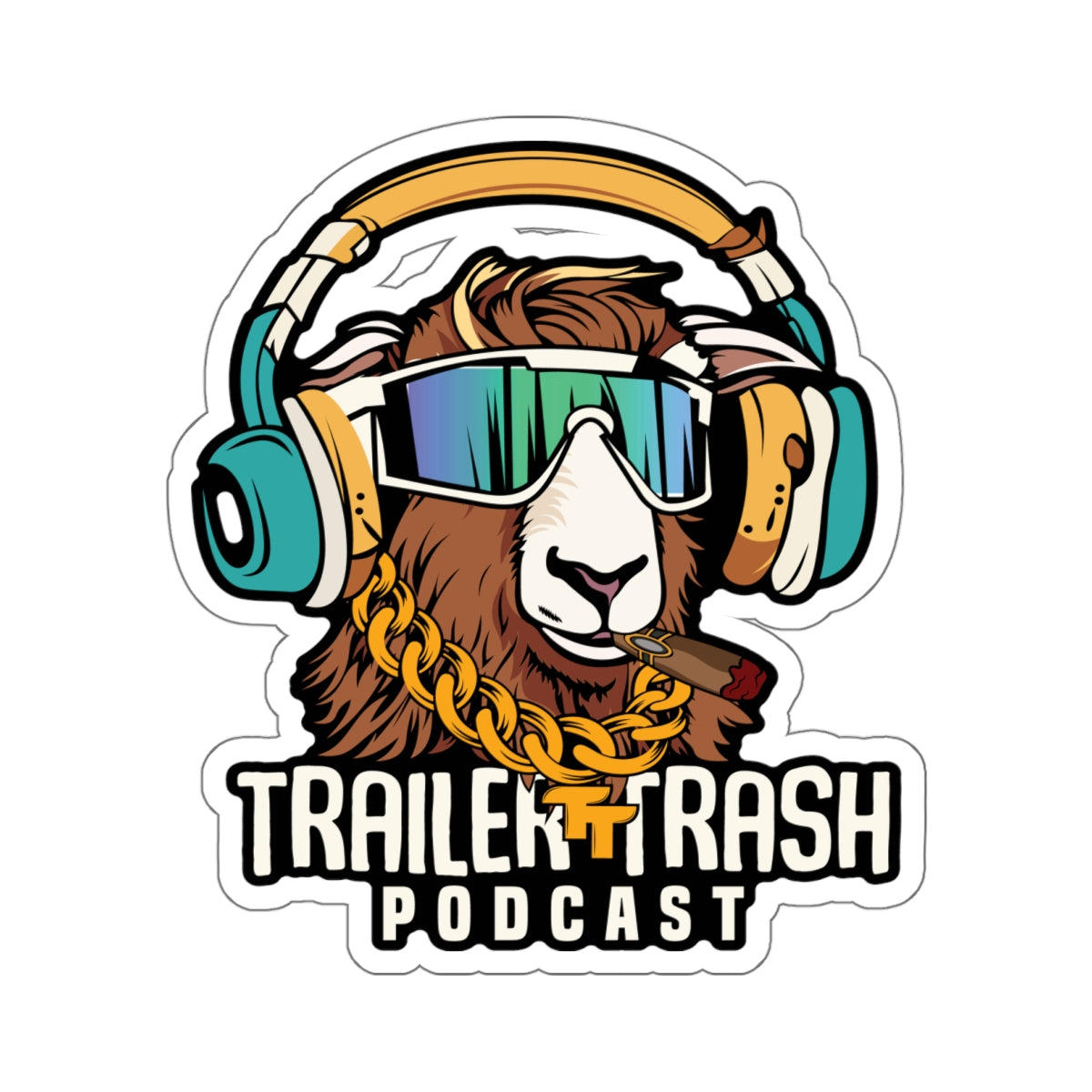 Support the Trailer Trash Podcast Kiss-Cut Stickers