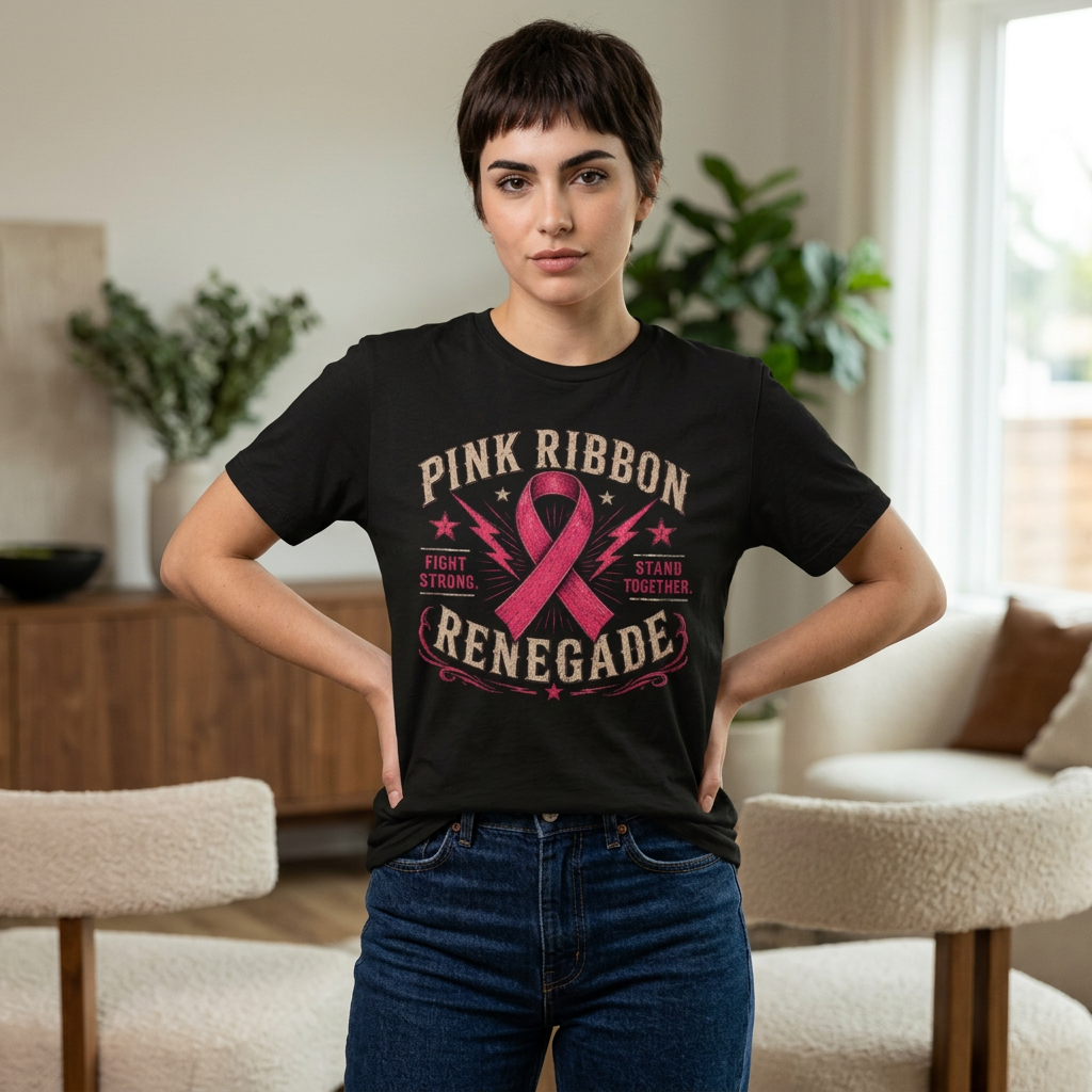 Pink Ribbon Renegade Tee — Breast Cancer Awareness Support T-Shirt