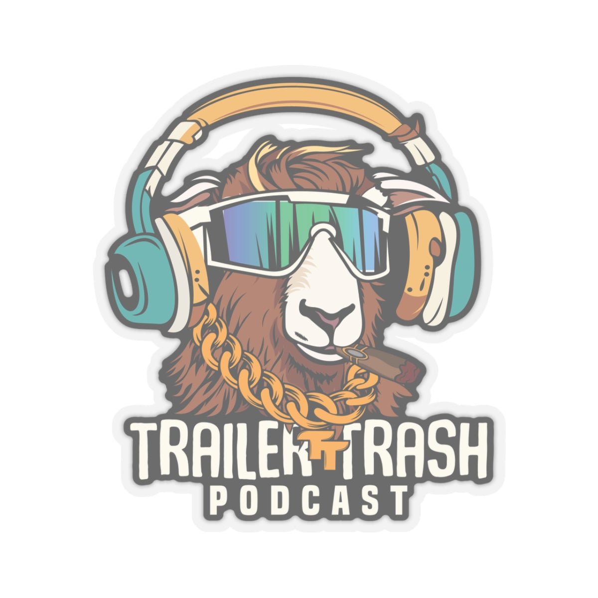 Support the Trailer Trash Podcast Kiss-Cut Stickers