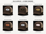 Richardson 112 acrylic patch hat six core finish mockups