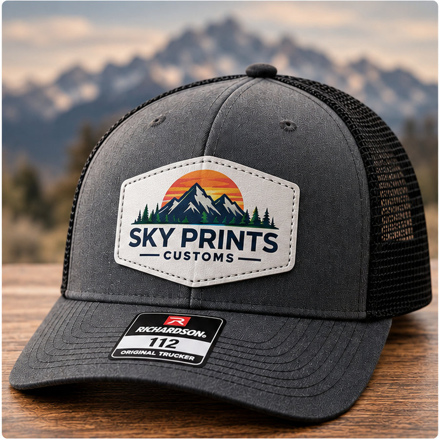 Richardson 112 full-color UV white leatherette patch hat