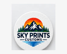 Circle full-color UV patch on white leatherette