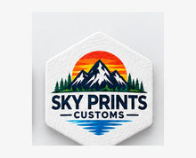 Hex full-color UV patch on white leatherette