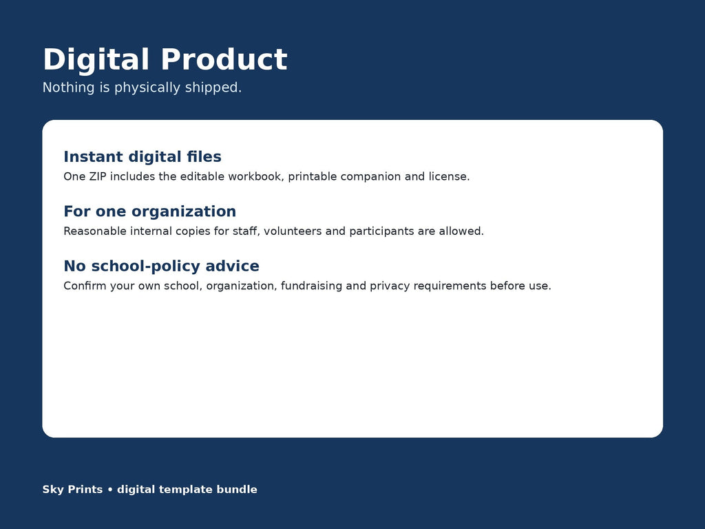 Spirit Wear Team Order Organizer digital product download information